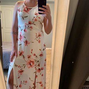 Candie’s floral halter max dress